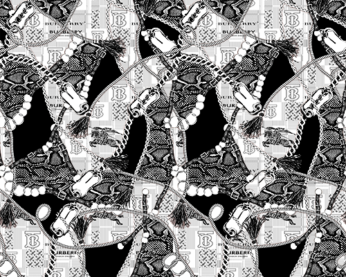 几何图案格子字母BURBERRY印花服装纺织数码印花花型素材