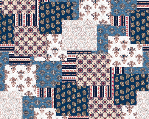 几何图案拼接印花图案服装纺织数码印花花型素材