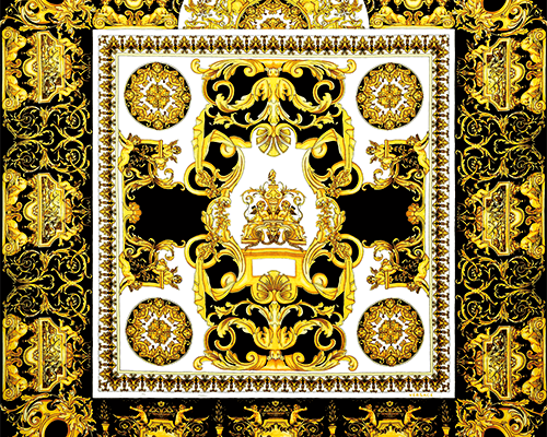 复古方巾印花花纹服装纺织数码印花花型素材