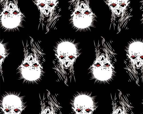 黑白骷髅头印花图案服装纺织数码印花花型素材