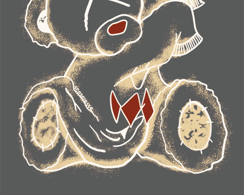 卡通动物玩具熊印花图案服装裁片T恤卫衣烫图印花花型素材