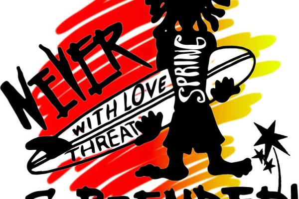 色彩涂鸦冲浪板字母印花图案服装裁片T恤卫衣烫图印花花型素材