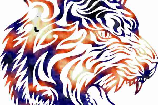 动物老虎头像印花图案服装裁片T恤卫衣烫图印花花型素材