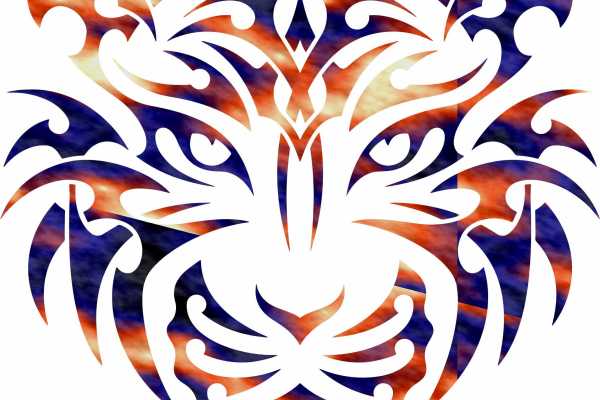 动物老虎头像印花图案服装裁片T恤卫衣烫图印花花型素材