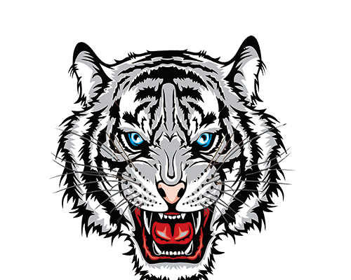 动物老虎头像印花图案服装裁片T恤卫衣烫图印花花型素材