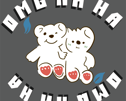 卡通潮牌熊字母印花图案服装裁片T恤卫衣烫图印花花型素材