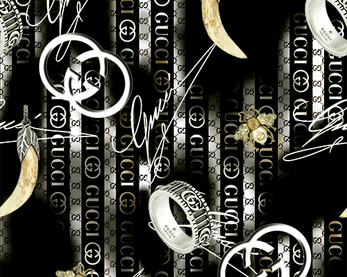 复古花纹字母潮牌印花图案服装纺织数码印花花型素材