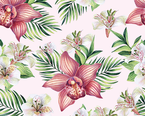 植物花朵热带风印花图案服装纺织数码印花花型素材