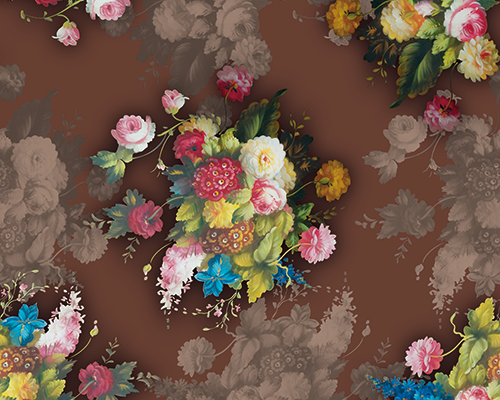 复古植物花朵印花图案服装纺织数码印花花型素材