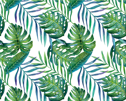 植物绿叶印花图案服装纺织数码印花花型素材