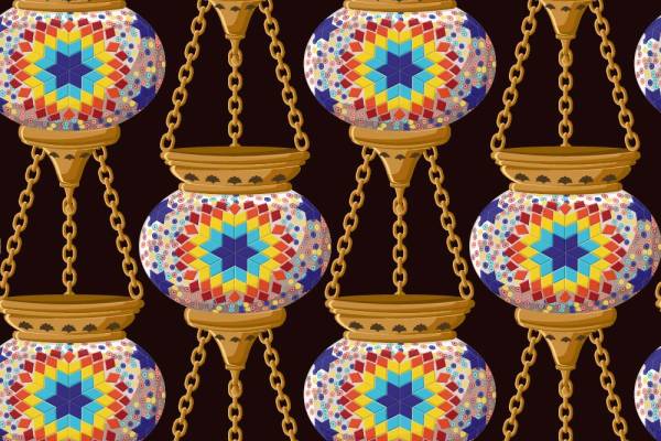 几何图案灯笼印花服装纺织数码印花花型素材