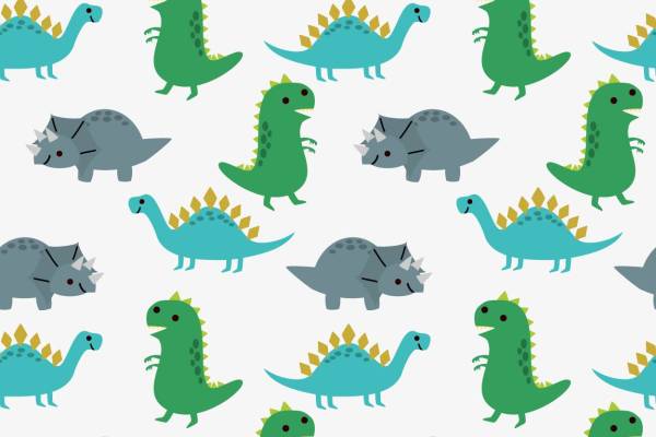 卡通恐龙印花图案服装纺织数码印花花型素材