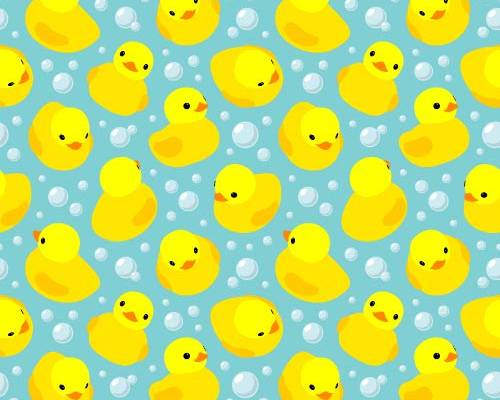 小黄鸭气泡印花图案服装纺织数码印花花型素材