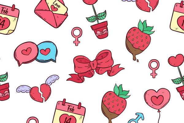 几何图案蝴蝶结爱心印花服装纺织数码印花花型素材