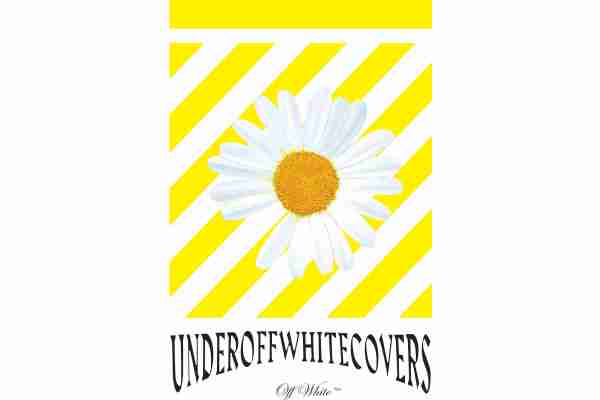 黄色线条字母OFF-WHITE小皱菊潮牌印花图案服装裁片T恤卫衣烫图印花花型素材