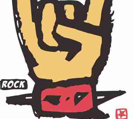 手掌ROCK字母潮牌印花图案服装裁片T恤卫衣烫图印花花型素材