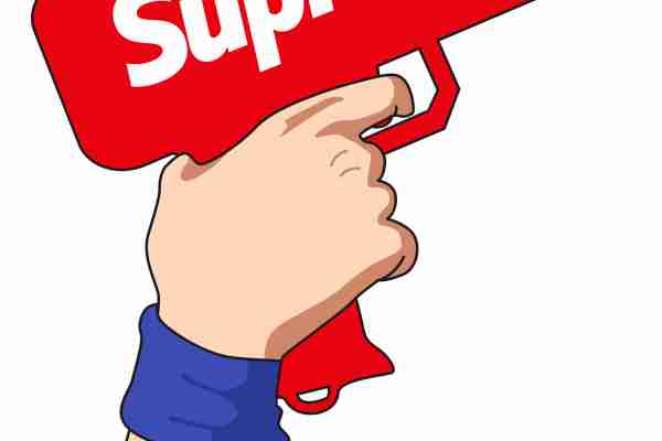 多彩Supreme红色枪潮牌印花图案服装裁片T恤卫衣烫图印花花型素材