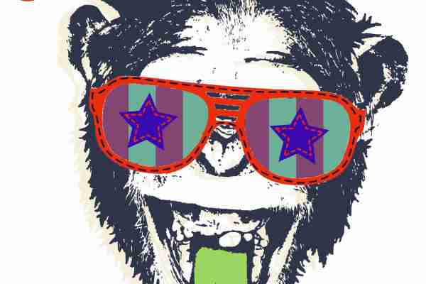 潮牌猩猩字母印花图案服装裁片T恤卫衣烫图印花花型素材