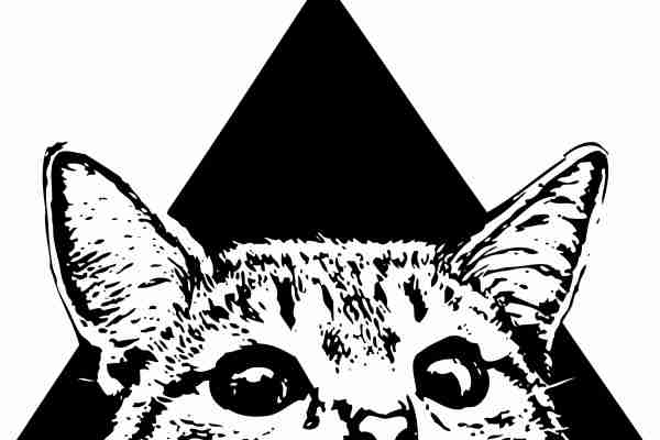 潮牌三角猫印花图案服装裁片T恤卫衣烫图印花花型素材