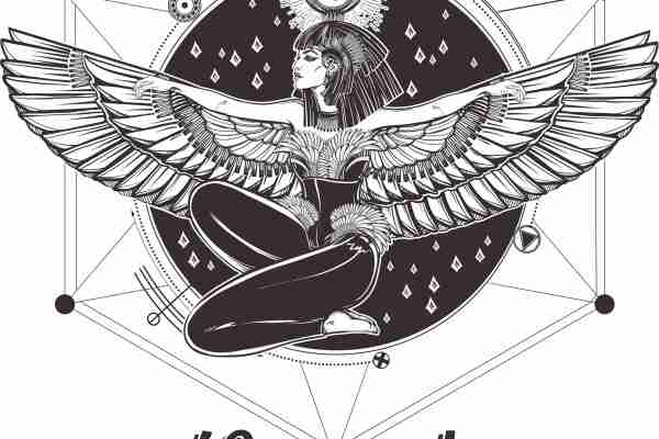 翅膀天使字母潮牌印花图案服装裁片T恤卫衣烫图印花花型素材