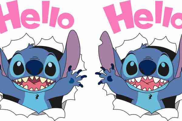 卡通史迪仔字母潮牌印花图案服装裁片T恤卫衣烫图印花花型素材