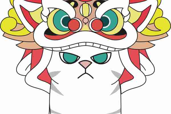 卡通醒猫潮牌印花图案服装裁片T恤卫衣烫图印花花型素材