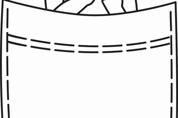 口袋中指猫印花图案服装裁片T恤卫衣烫图印花花型素材