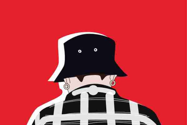 卡通人物绅士印花图案服装裁片T恤卫衣烫图印花花型素材