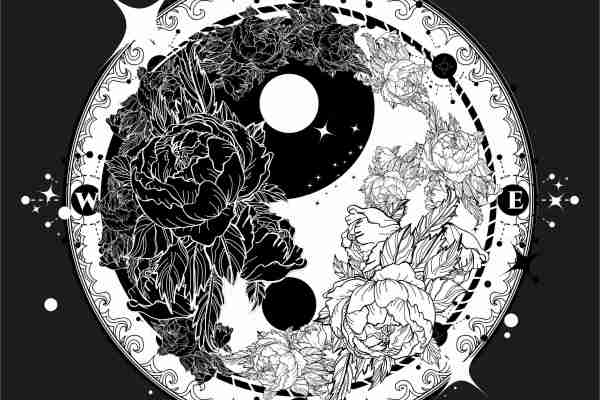 太极花朵印花图案服装裁片T恤卫衣烫图印花花型素材