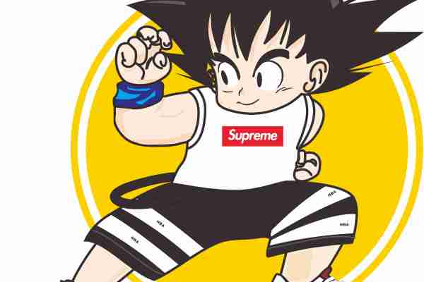 卡通动漫悟空字母Supreme潮牌印花服装裁片T恤卫衣烫图印花花型素材