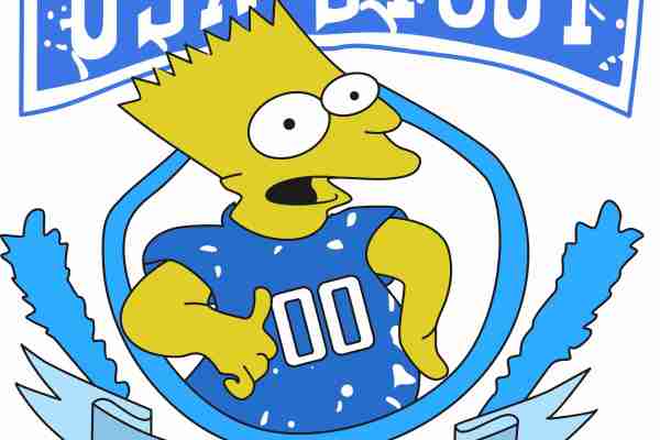 卡通动漫辛普森字母潮牌印花图案服装裁片T恤卫衣烫图印花花型素材