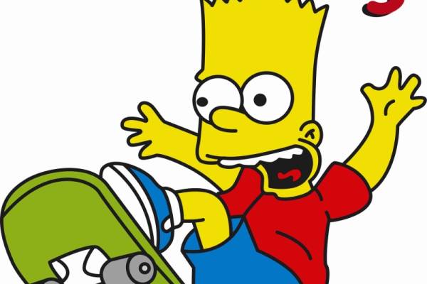 卡通动漫辛普森字母滑板潮牌印花图案服装裁片T恤卫衣烫图印花花型素材