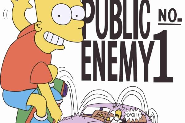 卡通动漫辛普森字母滑板潮牌印花图案服装裁片T恤卫衣烫图印花花型素材