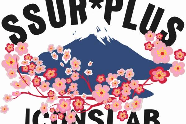 樱花富士山字母潮牌印花服装裁片T恤卫衣烫图印花花型素材