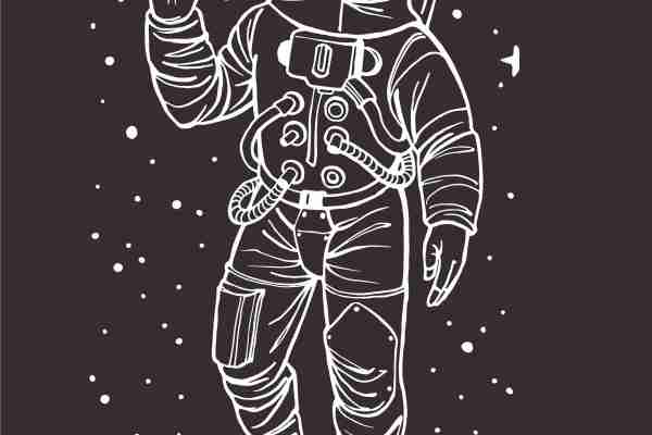 宇航员爱心印花图案服装裁片T恤卫衣烫图印花花型素材