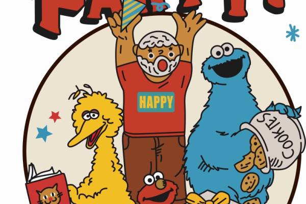 卡通芝麻街字母印花图案服装裁片T恤卫衣烫图印花花型素材