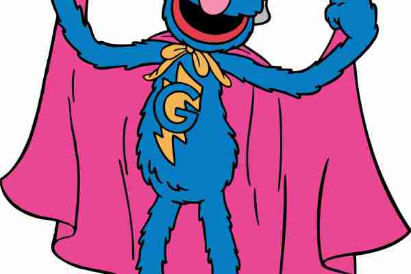 卡通披风芝麻街印花图案服装裁片T恤卫衣烫图印花花型素材