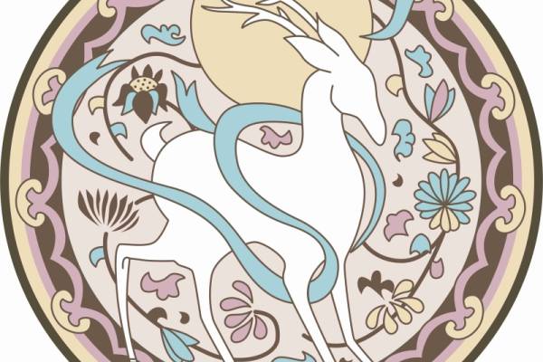 中国李宁神鹿印花图案服装裁片T恤卫衣烫图印花花型素材