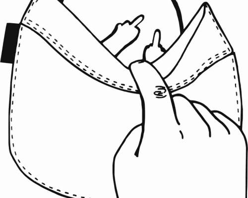 口袋中指猫印花图案服装裁片T恤卫衣烫图印花花型素材