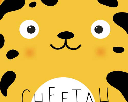 卡通动物豹子印花图案服装裁片T恤卫衣烫图印花花型素材