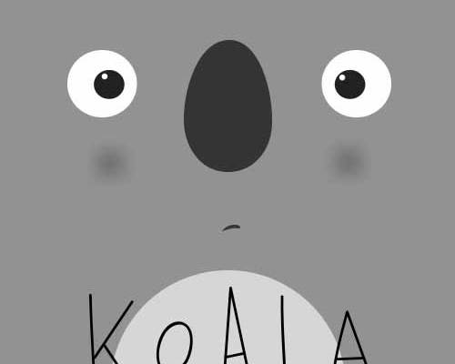 卡通动物考拉印花图案服装裁片T恤卫衣烫图印花花型素材