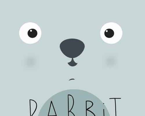 卡通动物小兔子印花图案服装裁片T恤卫衣烫图印花花型素材