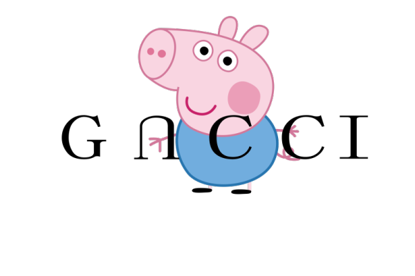 卡通动漫爆款小猪佩奇字母潮牌印花图案服装裁片T恤卫衣烫图印花花型素材