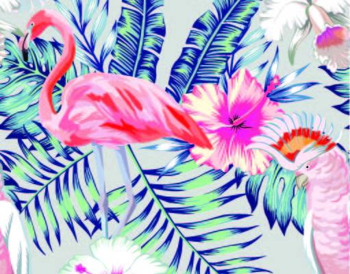 植物叶子花朵火烈鸟印花图案服装纺织数码印花花型素材