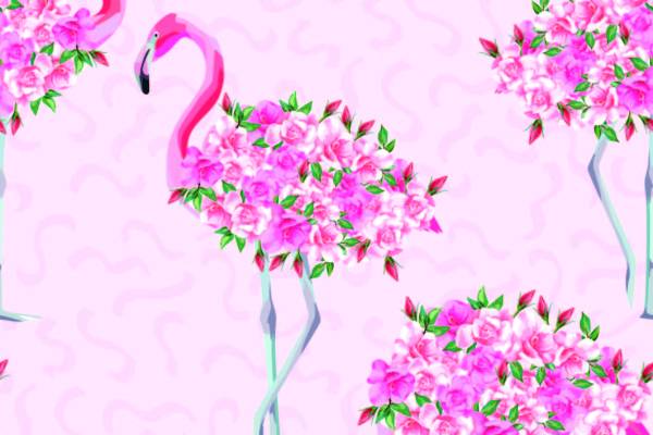 植物叶子花朵火烈鸟印花图案服装纺织数码印花花型素材