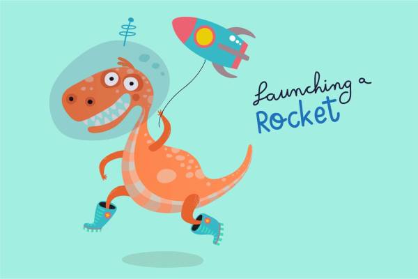 卡通动物恐龙字母印花服装裁片T恤卫衣烫图印花花型素材