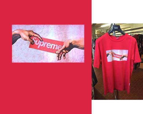 潮牌Supreme字母印花图案服装裁片T恤卫衣烫图印花花型素材