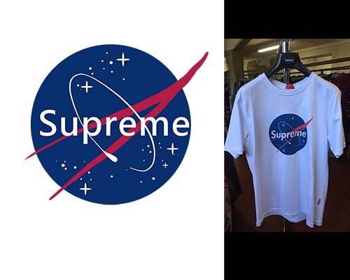 潮牌Supreme太空印花图案服装裁片T恤卫衣烫图印花花型素材