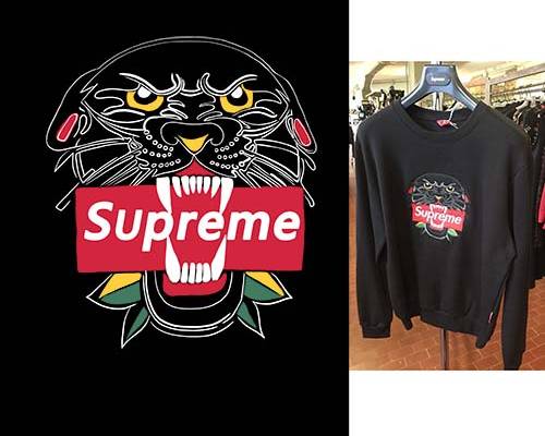 潮牌Supreme印花图案服装裁片T恤卫衣烫图印花花型素材