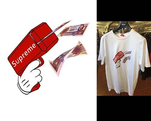 潮牌Supreme字母印花图案服装裁片T恤卫衣烫图印花花型素材